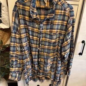 Magnolia pearl Blue and Yellow flannel